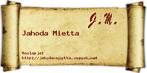 Jahoda Mietta névjegykártya